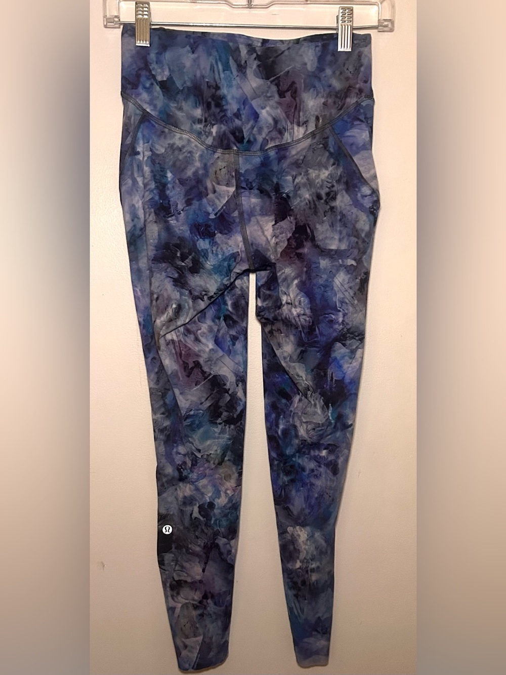 Lululemon Blue Purple Watercolor Leggings High Rise Yoga Pants